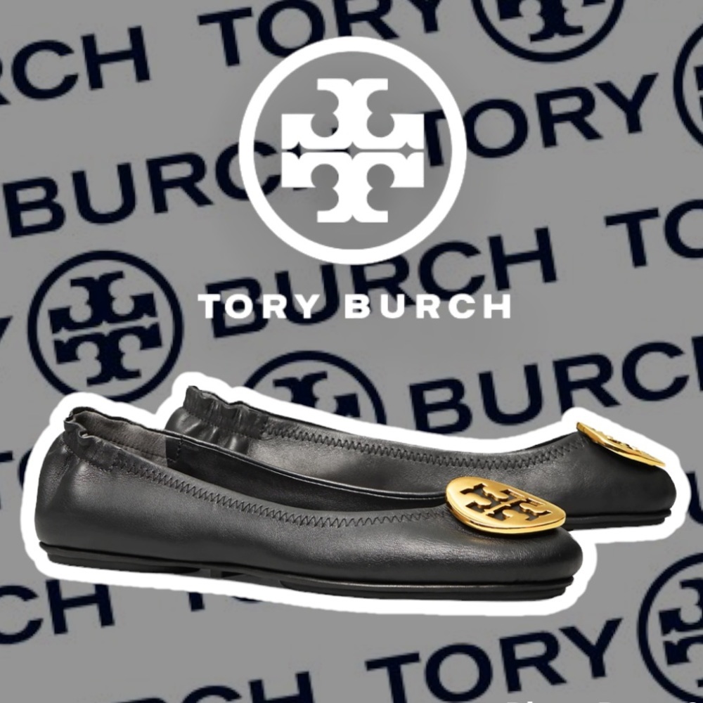Tory Burch Black Leather Flats